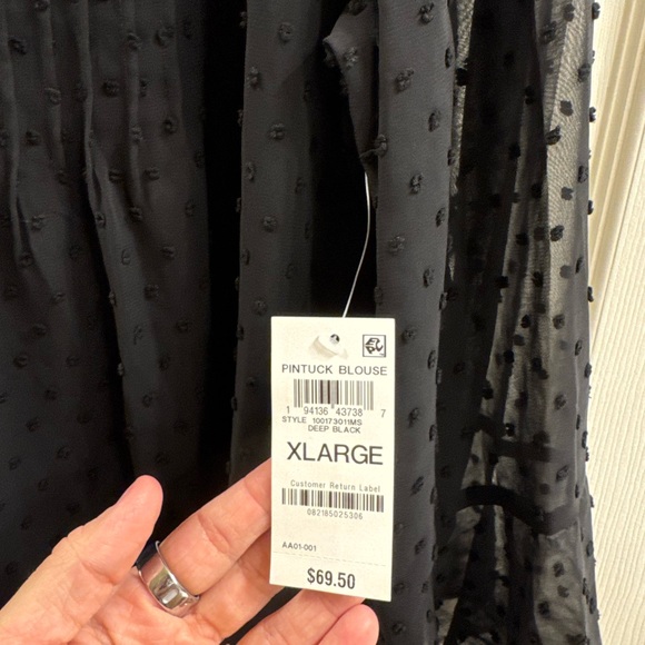 Style & Co. Black Sheer Blouse - Picture 3 of 3